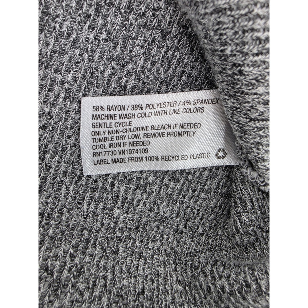 Universal Thread Gray Marl Ribbed Henley Top Long Sleeve Raglan Small Soft Basic - Picture 3 of 13